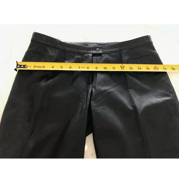 NEIL BARRETT BLACK LEATHER BOOTCUT PANTS SIZE SMALL - Picture 9 of 12